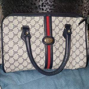 Handbag blue with design